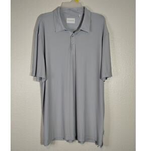 7 Diamonds Men's Size XL Silver Gray Short Sleeve Stretch Performance Polo Shirt
